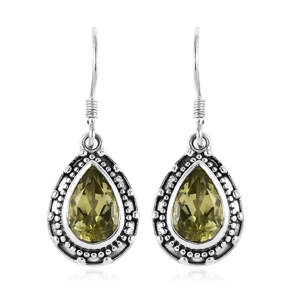 Ouro Verde Quartz Earrings in 925 Sterling Silver
